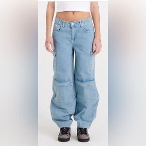 Ragged priest balloon jeans light wash